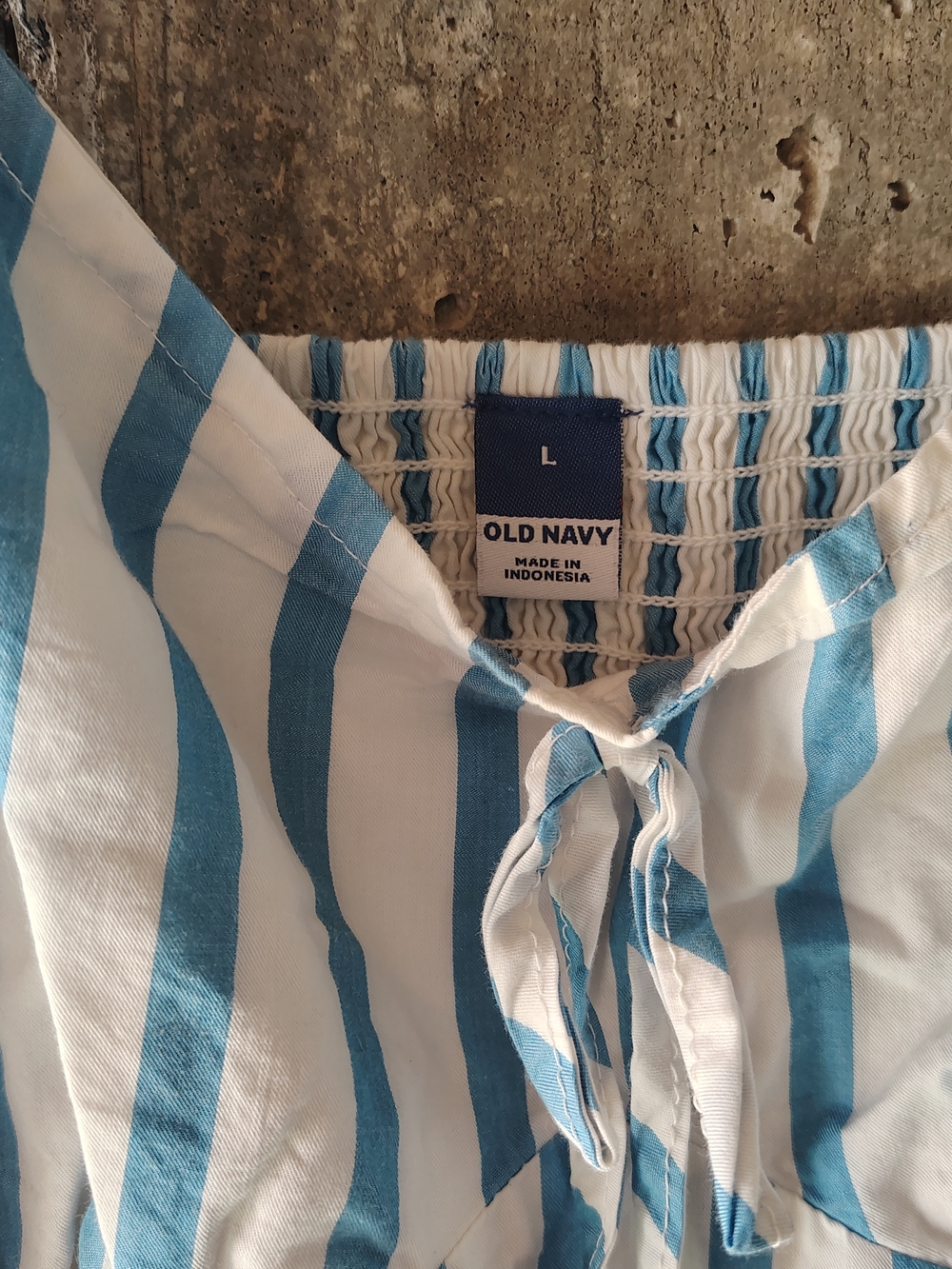 Old Navy White and Blue Striped Midi Dress